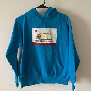 California hoodies Blue Oversized Unisex kids Sweatshirt 8-9